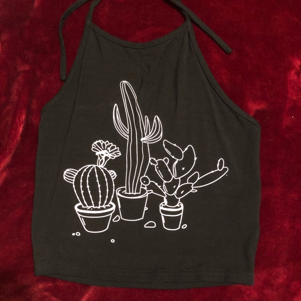 Cactus cropped halter top